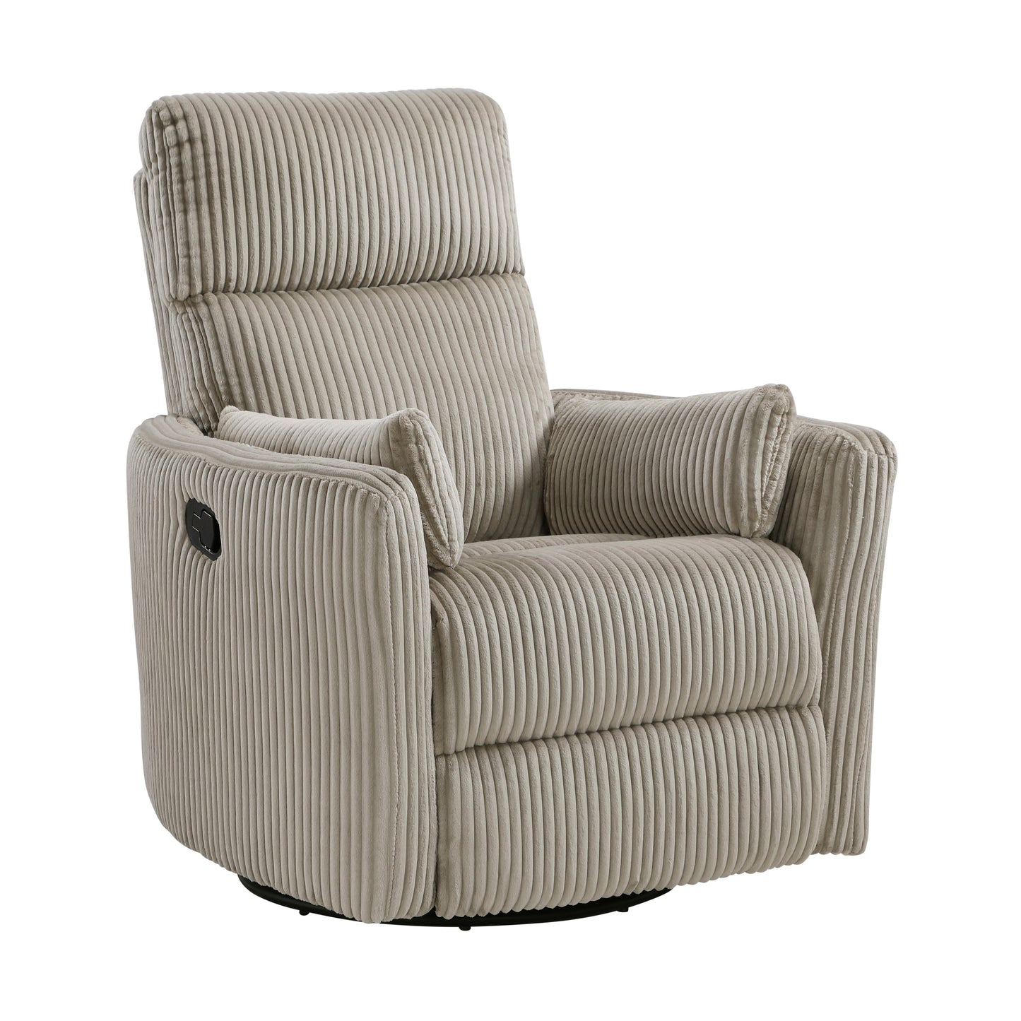 Fauteuil inclinable manuel pivotant et basculant en velours côtelé Braidy