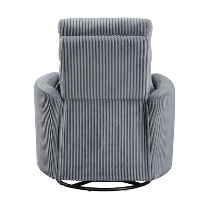 Fauteuil inclinable manuel pivotant et basculant en velours côtelé Braidy