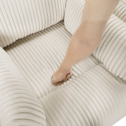 Fauteuil inclinable manuel pivotant et basculant en velours côtelé Braidy