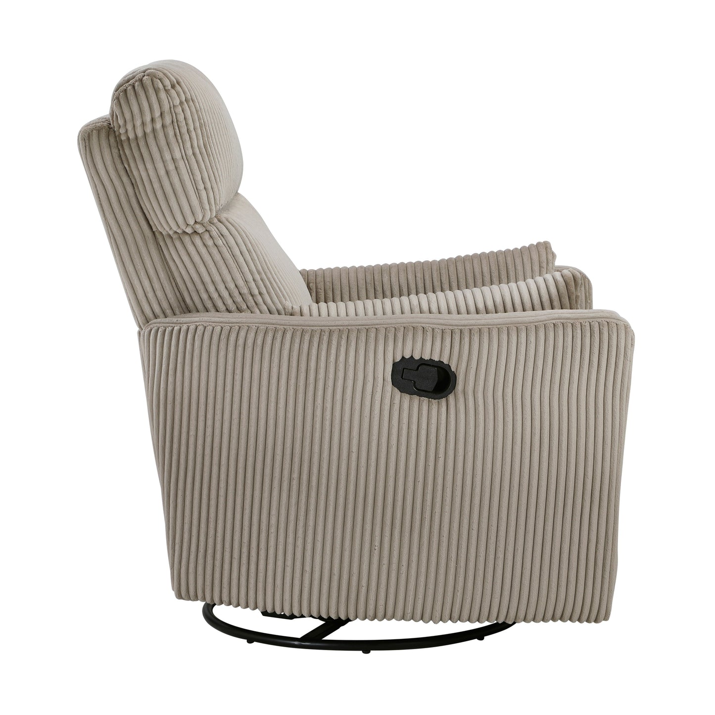 Fauteuil inclinable manuel pivotant et basculant en velours côtelé Braidy