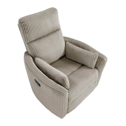 Fauteuil inclinable manuel pivotant et basculant en velours côtelé Braidy