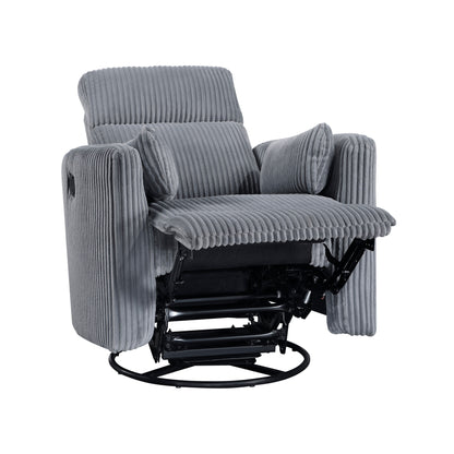 Fauteuil inclinable manuel pivotant et basculant en velours côtelé Braidy
