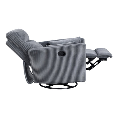 Fauteuil inclinable manuel pivotant et basculant en velours côtelé Braidy