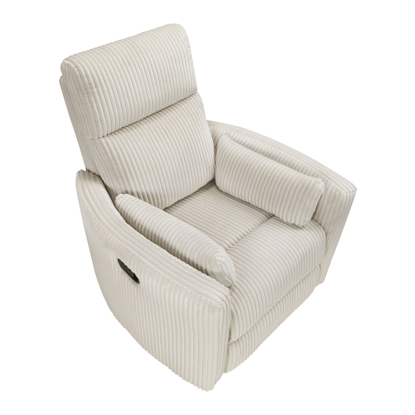 Fauteuil inclinable manuel pivotant et basculant en velours côtelé Braidy