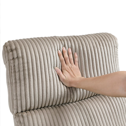 Fauteuil inclinable manuel pivotant et basculant en velours côtelé Braidy