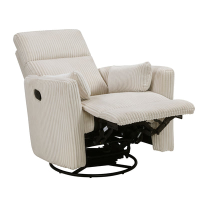 Fauteuil inclinable manuel pivotant et basculant en velours côtelé Braidy