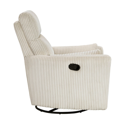 Fauteuil inclinable manuel pivotant et basculant en velours côtelé Braidy