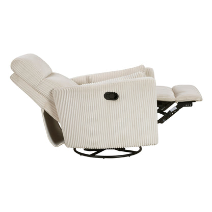 Fauteuil inclinable manuel pivotant et basculant en velours côtelé Braidy