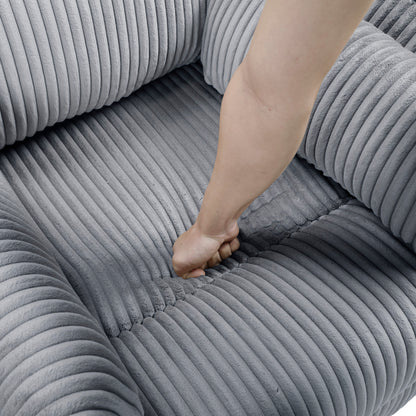 Fauteuil inclinable manuel pivotant et basculant en velours côtelé Braidy