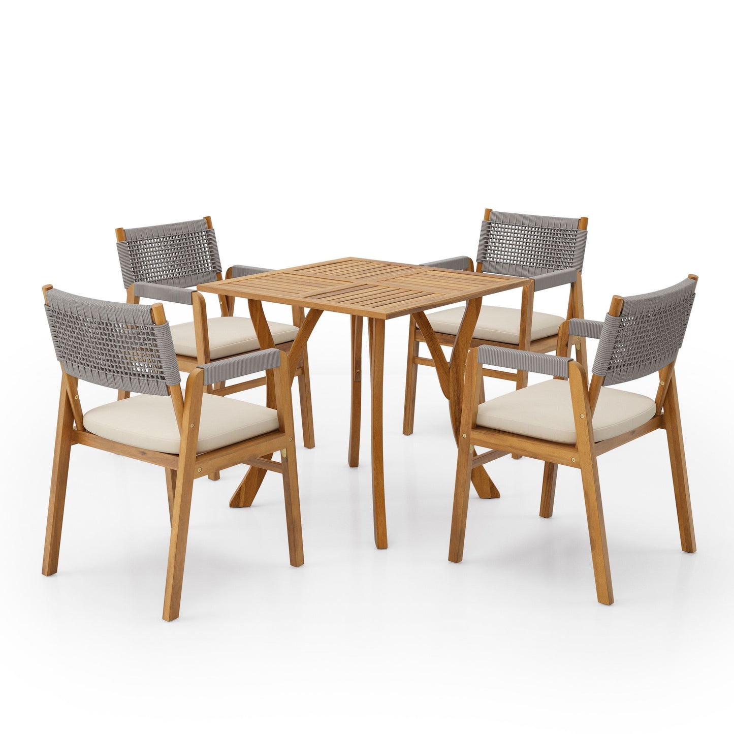 Ensemble de repas Captef pour extérieur, 5 pièces, en bois d'acacia, par Christopher Knight Home