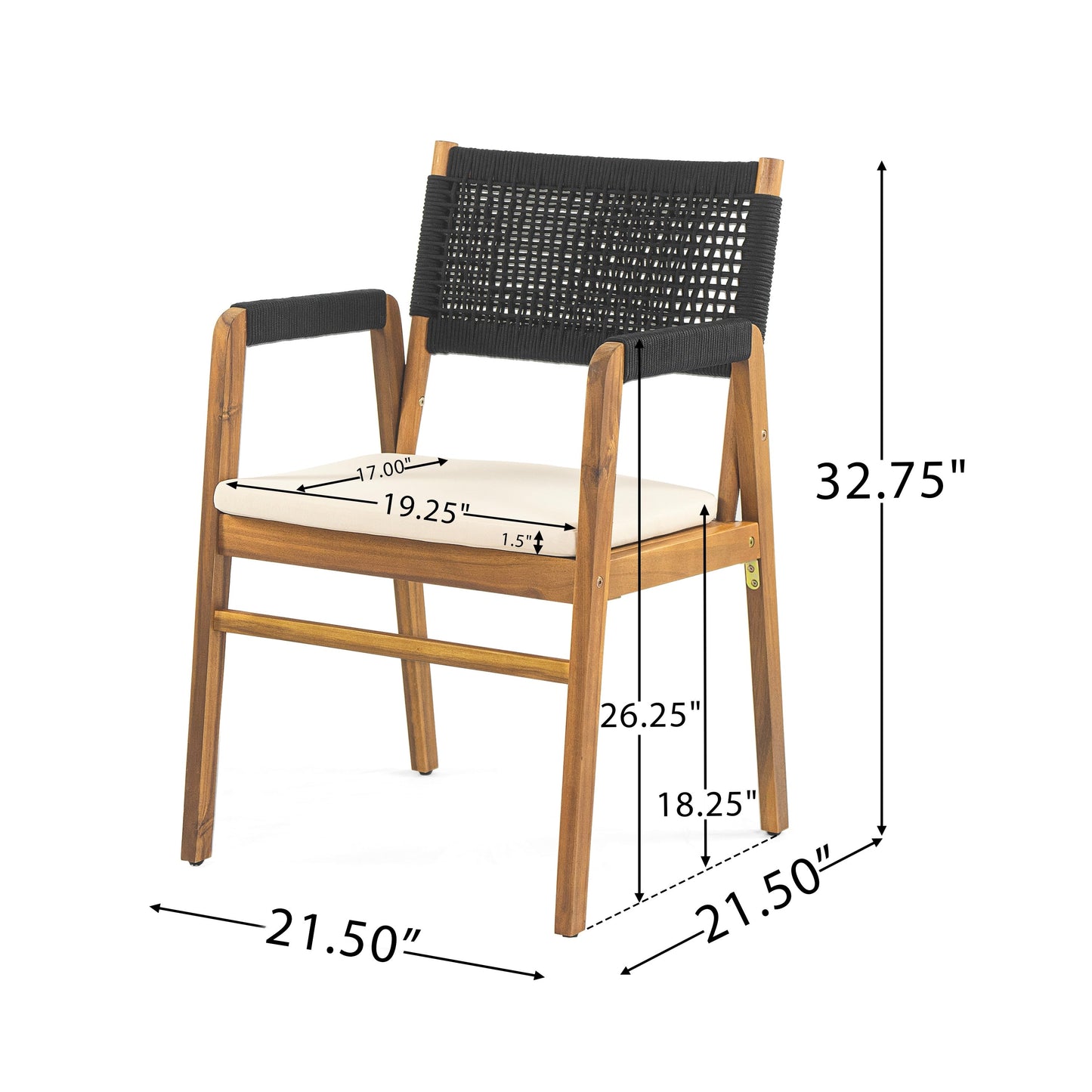Ensemble de repas Captef pour extérieur, 5 pièces, en bois d'acacia, par Christopher Knight Home