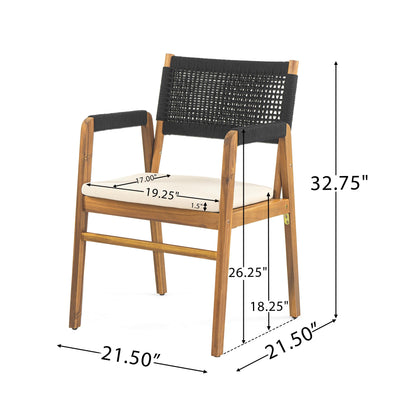 Ensemble de repas Captef pour extérieur, 5 pièces, en bois d'acacia, par Christopher Knight Home