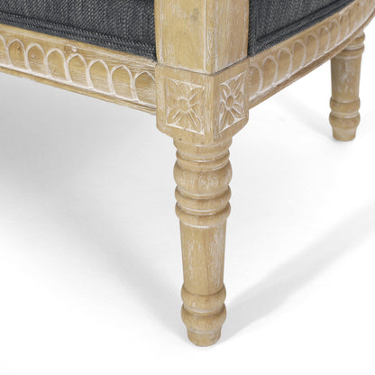 Canapé deux places en bois anthracite avec structure en bois de caoutchouc