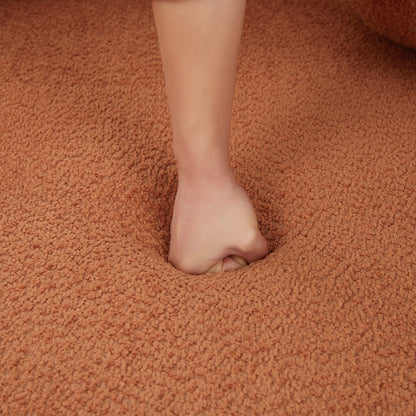 Fauteuil de salon en forme de tonneau avec accoudoirs en chenille, chaise de salon ronde avec base pivotante à 360 degrés et 3 coussins amovibles.