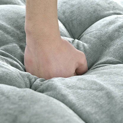 Canapé-lit chaise longue en chenille, canapé-lit recouvert de tissu avec dossier capitonné et 2 coussins amovibles pour le salon.