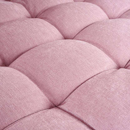 Canapé-lit chaise longue en chenille, canapé-lit recouvert de tissu avec dossier capitonné et 2 coussins amovibles pour le salon.