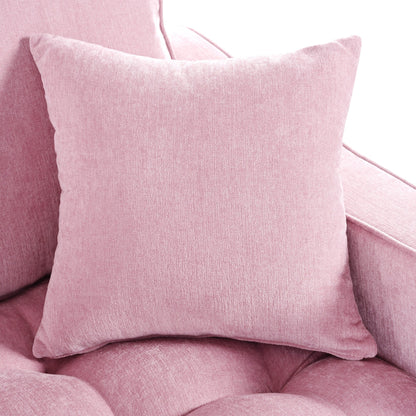 Canapé-lit chaise longue en chenille, canapé-lit recouvert de tissu avec dossier capitonné et 2 coussins amovibles pour le salon.