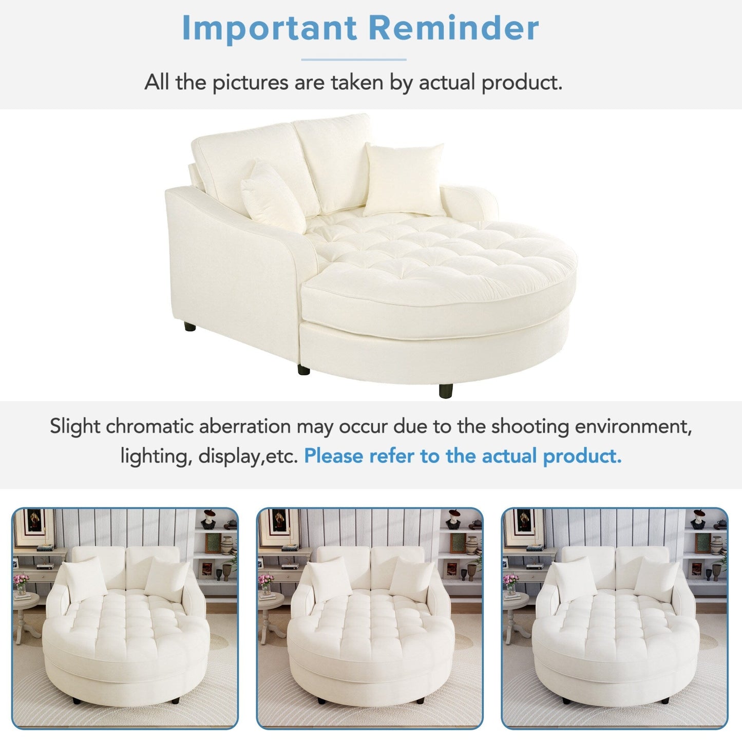 Canapé-lit chaise longue en chenille, canapé-lit recouvert de tissu avec dossier capitonné et 2 coussins amovibles pour le salon.