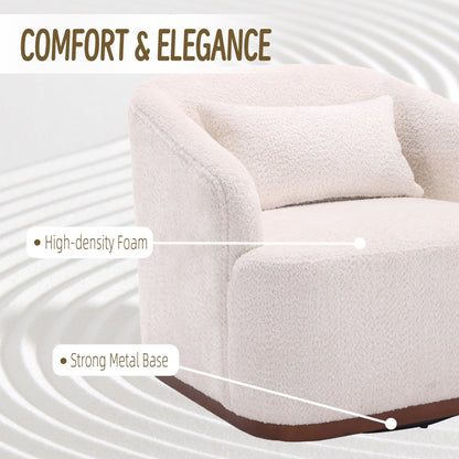 Fauteuil pivotant en chenille, canapé d'appoint confortable à 360 degrés pour salon, chambre à coucher et bureau avec coussin amovible.