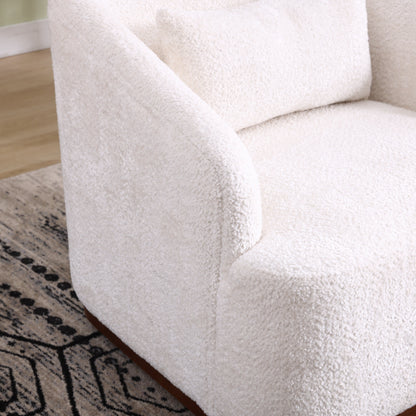 Fauteuil pivotant en chenille, canapé d'appoint confortable à 360 degrés pour salon, chambre à coucher et bureau avec coussin amovible.