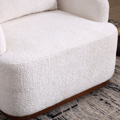 Fauteuil pivotant en chenille, canapé d'appoint confortable à 360 degrés pour salon, chambre à coucher et bureau avec coussin amovible.