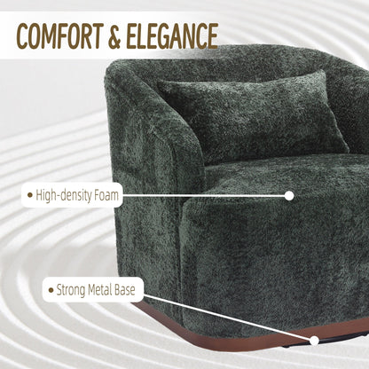Fauteuil pivotant en chenille, canapé d'appoint confortable à 360 degrés pour salon, chambre à coucher et bureau avec coussin amovible.