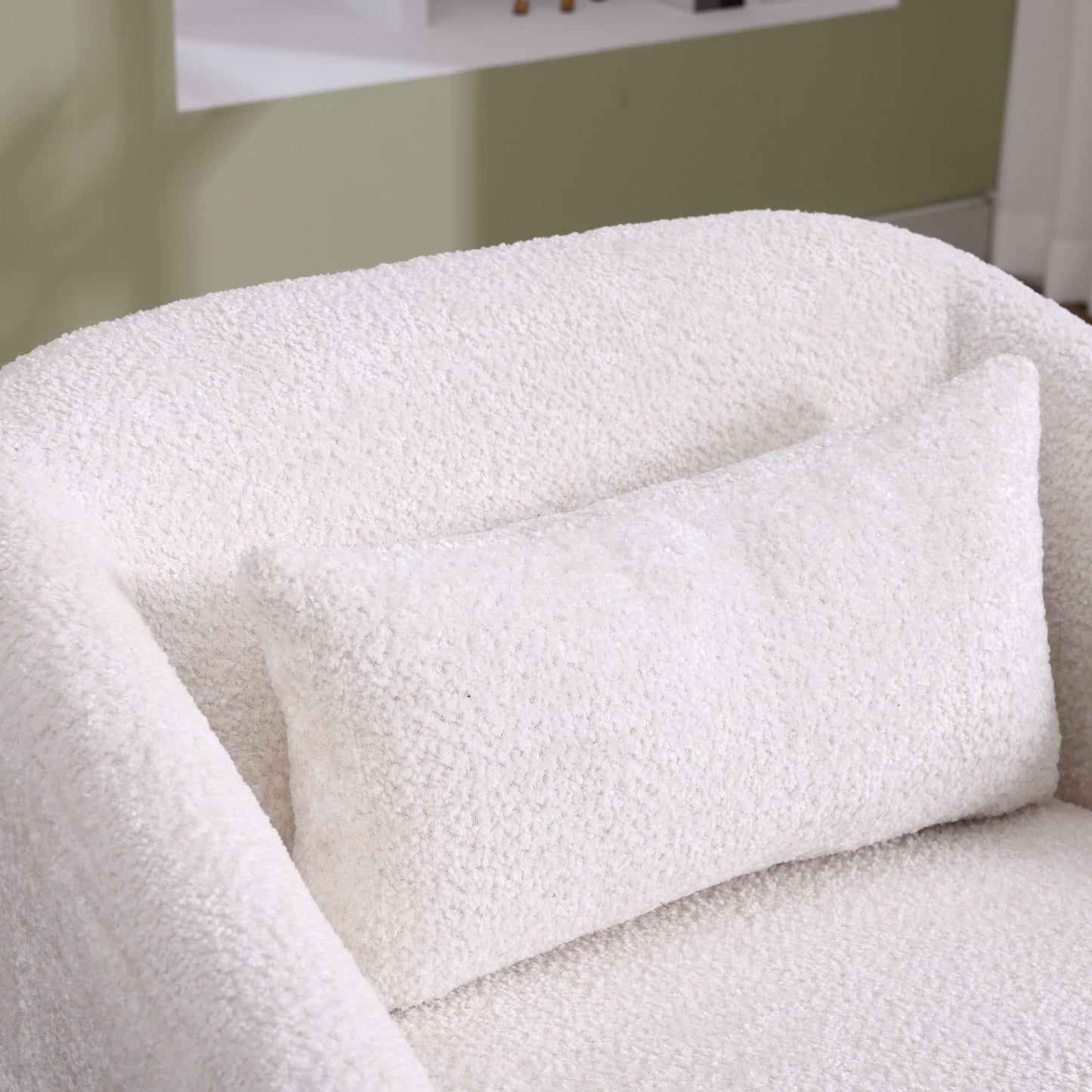 Fauteuil pivotant en chenille, canapé d'appoint confortable à 360 degrés pour salon, chambre à coucher et bureau avec coussin amovible.