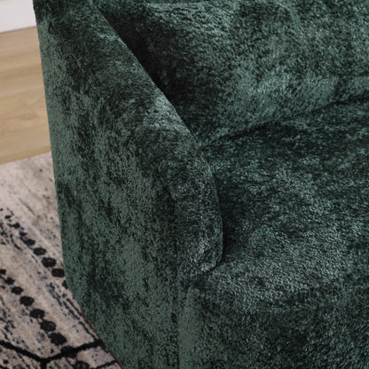 Fauteuil pivotant en chenille, canapé d'appoint confortable à 360 degrés pour salon, chambre à coucher et bureau avec coussin amovible.