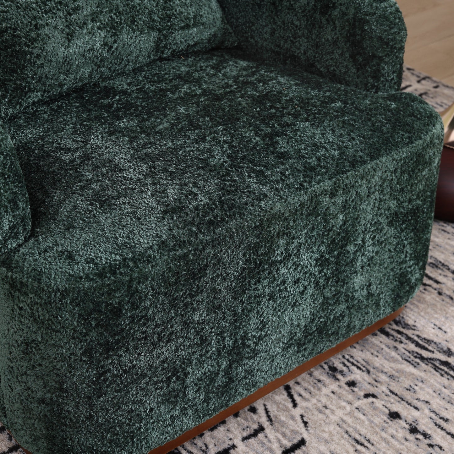 Fauteuil pivotant en chenille, canapé d'appoint confortable à 360 degrés pour salon, chambre à coucher et bureau avec coussin amovible.