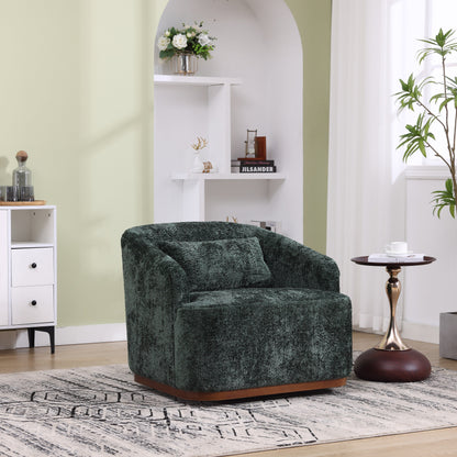 Fauteuil pivotant en chenille, canapé d'appoint confortable à 360 degrés pour salon, chambre à coucher et bureau avec coussin amovible.
