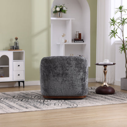 Fauteuil pivotant en chenille, canapé d'appoint confortable à 360 degrés pour salon, chambre à coucher et bureau avec coussin amovible.