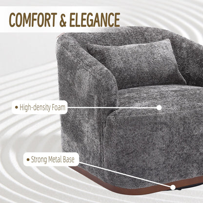 Fauteuil pivotant en chenille, canapé d'appoint confortable à 360 degrés pour salon, chambre à coucher et bureau avec coussin amovible.
