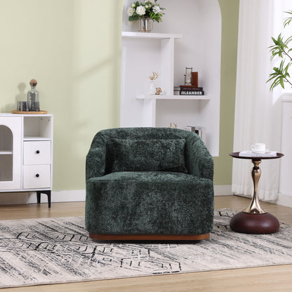 Fauteuil pivotant en chenille, canapé d'appoint confortable à 360 degrés pour salon, chambre à coucher et bureau avec coussin amovible.