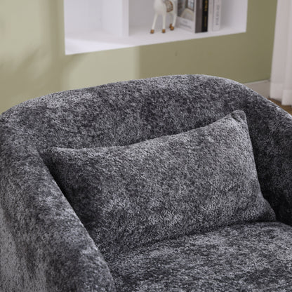 Fauteuil pivotant en chenille, canapé d'appoint confortable à 360 degrés pour salon, chambre à coucher et bureau avec coussin amovible.