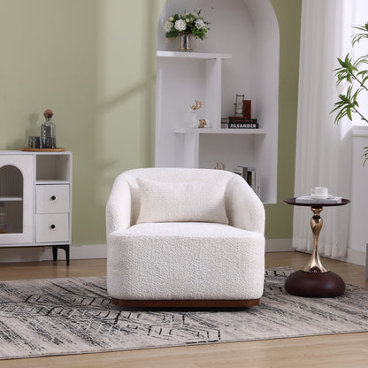 Fauteuil pivotant en chenille, canapé d'appoint confortable à 360 degrés pour salon, chambre à coucher et bureau avec coussin amovible.