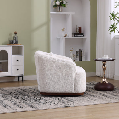 Fauteuil pivotant en chenille, canapé d'appoint confortable à 360 degrés pour salon, chambre à coucher et bureau avec coussin amovible.