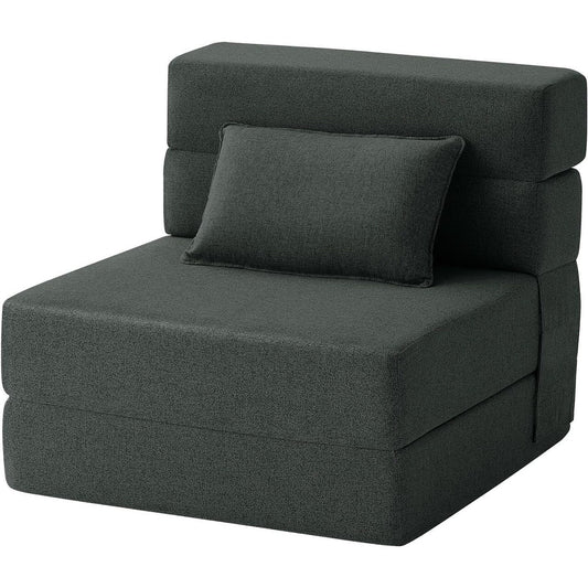 Canapé-lit convertible et pliable - Fauteuil-lit moderne en lin avec coussin et matelas pliable pour salon/chambre d'étudiant/chambre d'amis