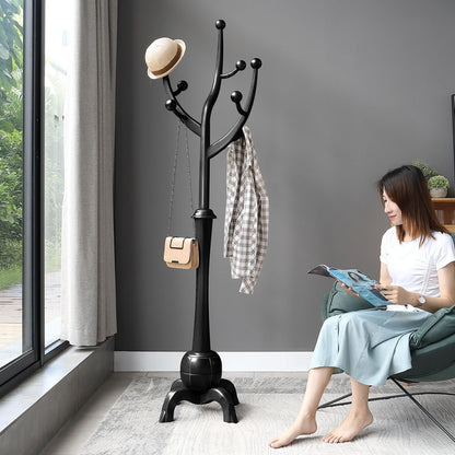 Porte-manteau sur pied en bois de caoutchouc en forme de branche d'arbre avec 8 crochets - 62,2 cm (l) x 179,5 cm (h)