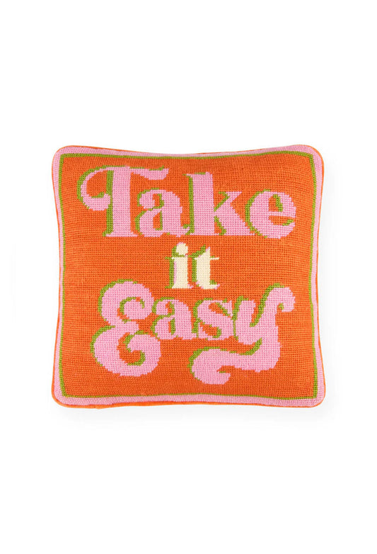 Coussin brodé Take It Easy de Jonathan Adler