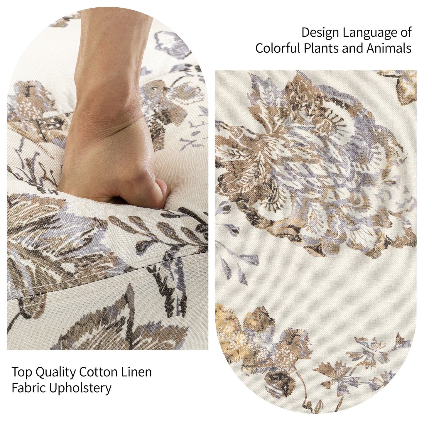 Lot de 2 chaises inclinables à bascule pivotantes à commande manuelle avec dossier inclinable, motif, 73,7 cm de largeur.