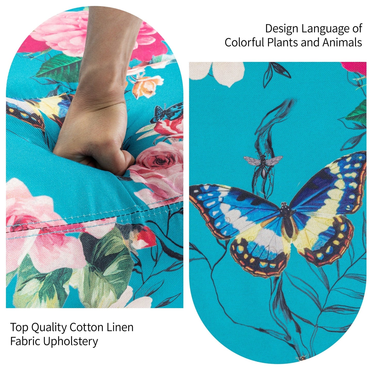 Lot de 2 chaises inclinables à bascule pivotantes à commande manuelle avec dossier inclinable, motif, 73,7 cm de largeur.