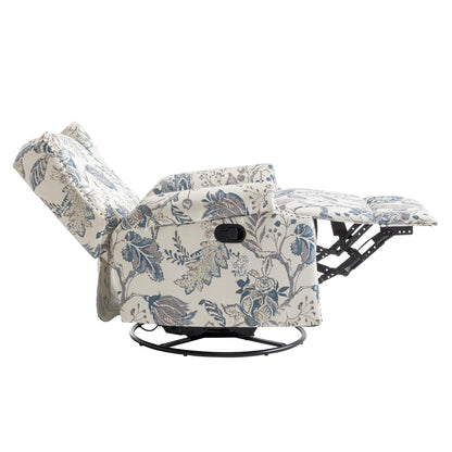 Lot de 2 chaises inclinables à bascule pivotantes à commande manuelle avec dossier inclinable, motif, 73,7 cm de largeur.