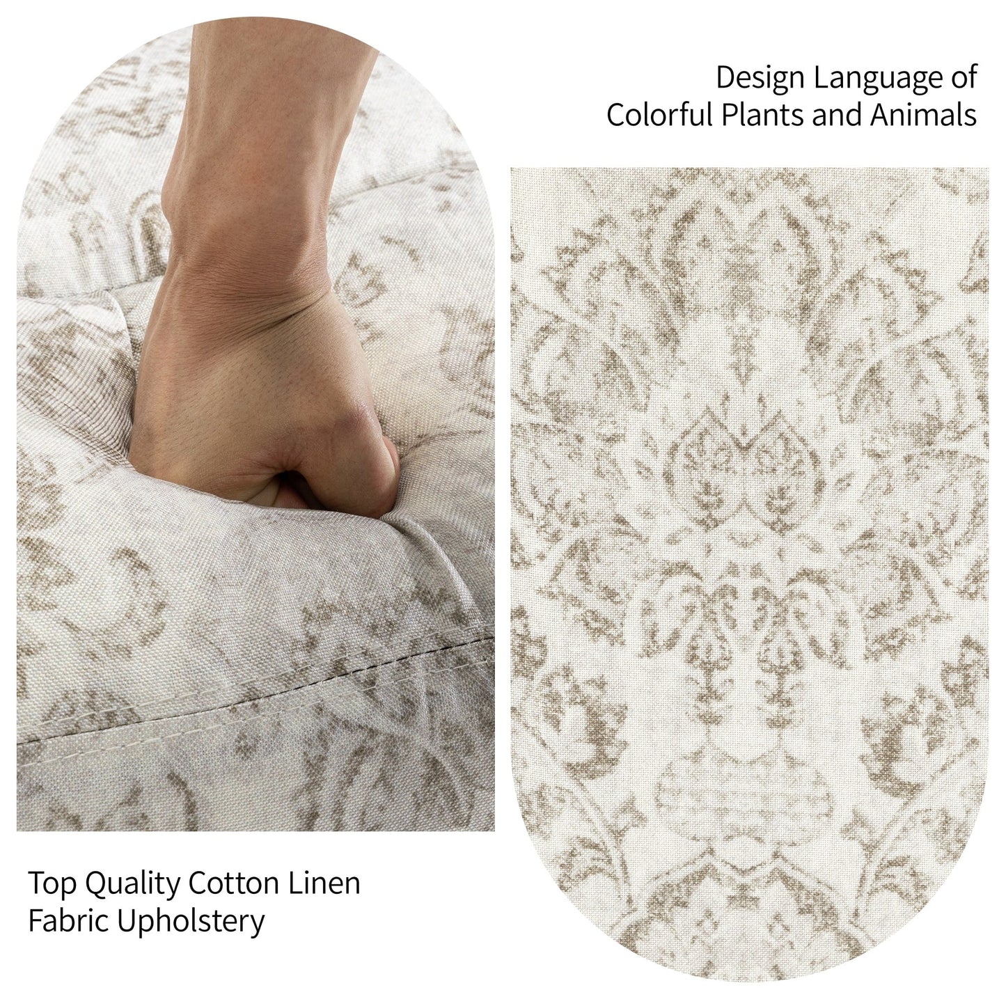 Lot de 2 chaises inclinables à bascule pivotantes à commande manuelle avec dossier inclinable, motif, 73,7 cm de largeur.