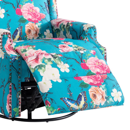 Lot de 2 chaises inclinables à bascule pivotantes à commande manuelle avec dossier inclinable, motif, 73,7 cm de largeur.