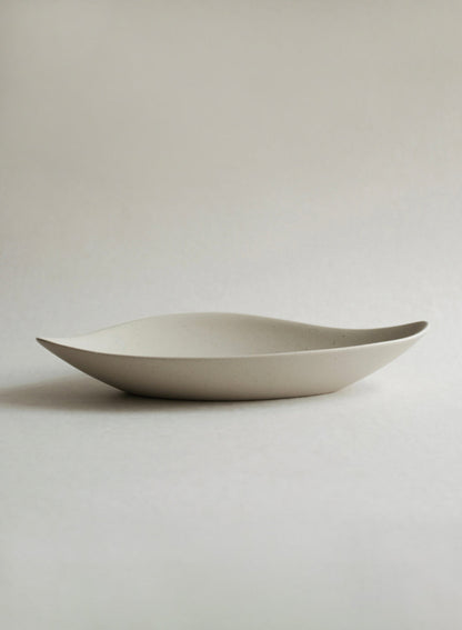 Assiette ovale en céramique NR, beige terre