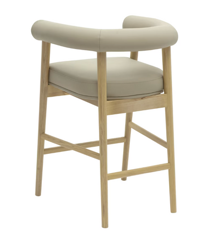 Tabouret de bar Para en cuir végétalien, taupe