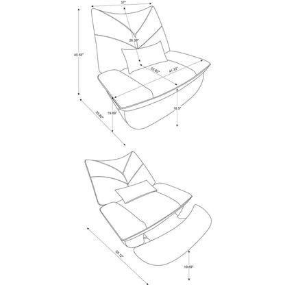 Fauteuil inclinable pivotant à commande électrique avec haut-parleurs Bluetooth, porte-téléphone, ports de charge USB et Type-C, et rangement caché dans les accoudoirs.