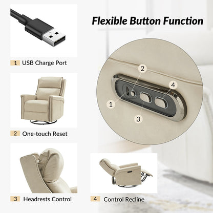 Ensemble de 2 fauteuils inclinables électriques pivotants et basculants Tobias de HULALA HOME