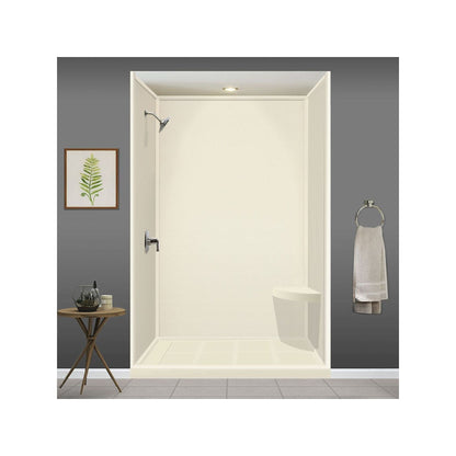 Transolid Studio, siège de douche d'angle mural en surface solide, 35,5 x 35,5 cm - 36,8 x 36,2 x 7,6 cm