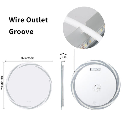 Grand miroir de salle de bain à éclairage LED unique, rétroéclairé, sans scintillement